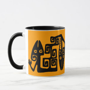 Ancient Mexican Motif Ceramic Mug