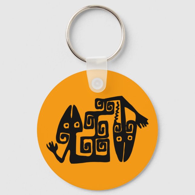 Ancient Mexican Motif Key Chain (Front)