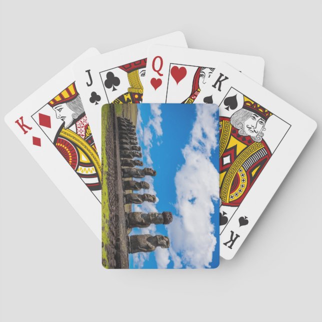 Ancient Moai Easter Island Rapa Nui Playing Cards (Back)