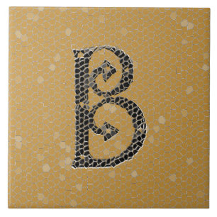 Ancient Monogram Letter B Ceramics Tile