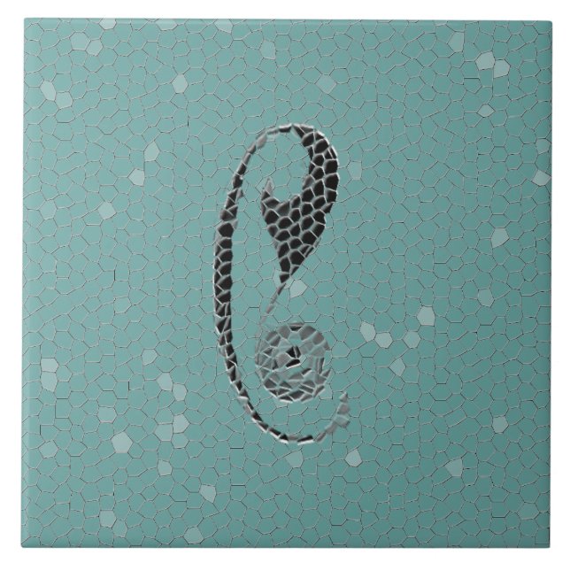 Ancient Monogram Letter C Ceramics Ceramic Tile (Front)