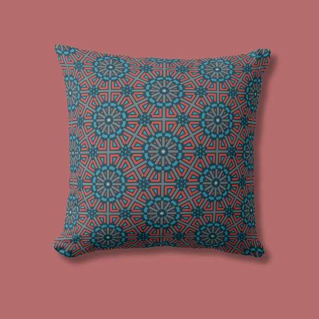 Ancient Mosaic Geometric Floral Pattern Cushion (Creator Uploaded)