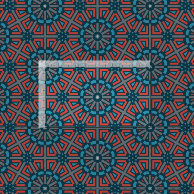 Ancient Mosaic Geometric Floral Pattern Fabric (Creator Uploaded)