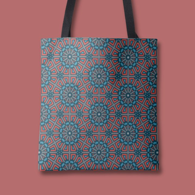 Ancient Mosaic Geometric Floral Pattern Tote Bag (Creator Uploaded)