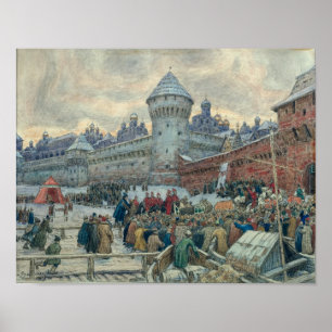 Ancient Moscow, departure after a fight Poster