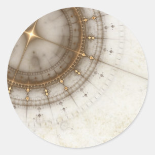 Ancient Nautical Chart, Grunge Classic Round Sticker