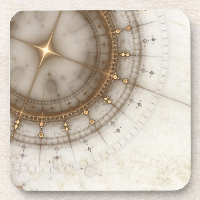 Ancient Nautical Chart, Grunge Coaster (Front)