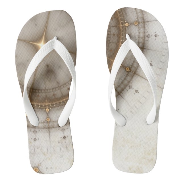 Ancient Nautical Chart, Grunge Thongs (Footbed)