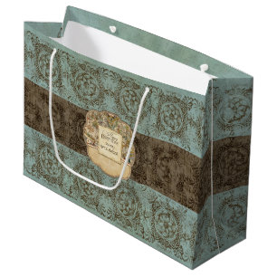 Ancient Nautical Map Vintage Rosette Etchings Mens Large Gift Bag