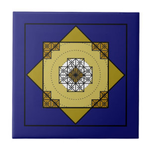 Ancient Nazca Mandala, Peru. Ceramic Tile