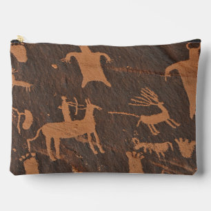 Ancient Newspaper Rock Petroglyphs Native American Accessory Pouch