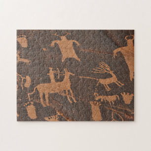 Ancient Newspaper Rock Petroglyphs Native American Jigsaw Puzzle