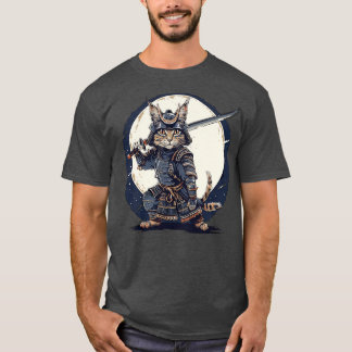 Ancient Ninja Cat Japanese Kitten Katana Cat Samur T-Shirt