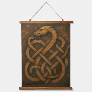 Ancient Norse Serpent Knot Symbol Hanging Tapestry