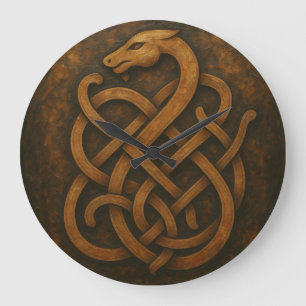 Ancient Norse Serpent Knot Symbol Large Clock