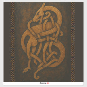 Ancient Norse Serpent Knot with Celtic Border