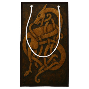 Ancient Norse Serpent Knot with Celtic Border Small Gift Bag