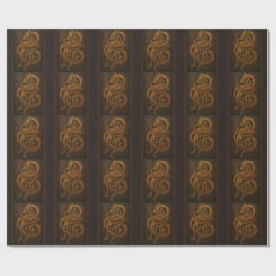 Ancient Norse Serpent Knot with Celtic Border Wrapping Paper