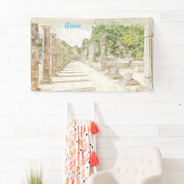 Ancient Olympia, Elis Greece – Historic Archaeolog Banner (Insitu)