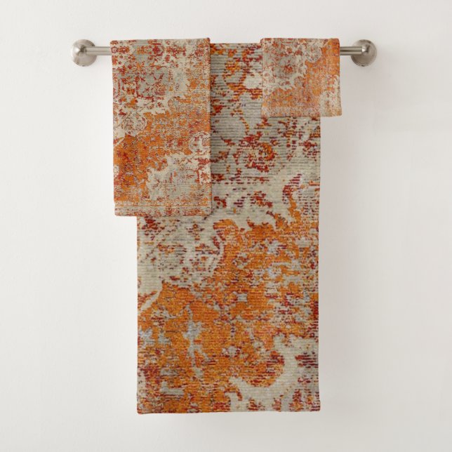 Ancient orange carpet towel (Insitu)