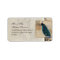 Ancient Peacock Matching Address Label - Aqua Blue
