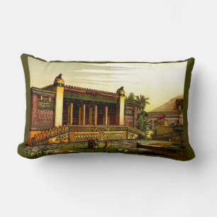 ancient Persepolis print Lumbar Cushion