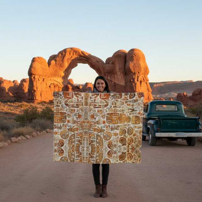 Ancient Petroglyph Art  Fleece Blanket (Creator Uploaded)