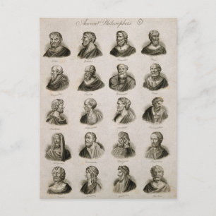 Ancient Philosophers Portrait Thinkers Vintage Postcard