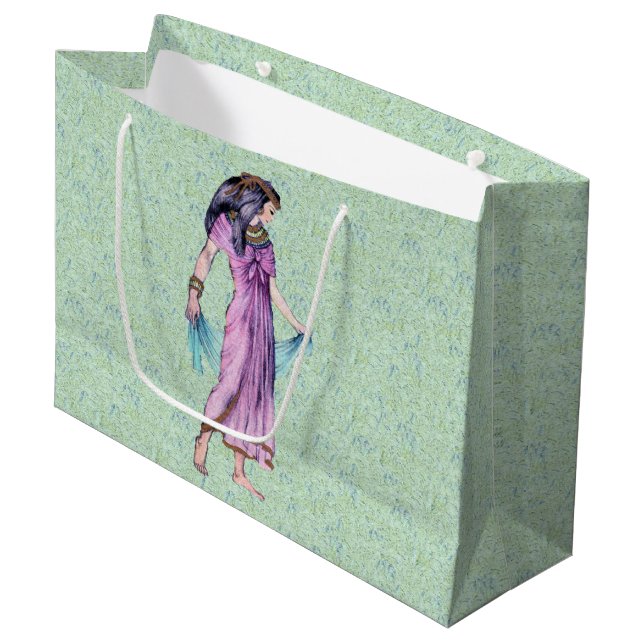 Ancient Pretty Egyptian Lady Princess in Purple Large Gift Bag (Front Angled)