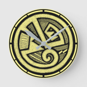 Ancient Pueblo Pottery Southwestern Art Round Clock