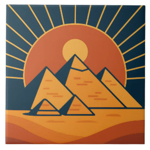 Ancient Pyramids Majestic Ceramic Tile Art
