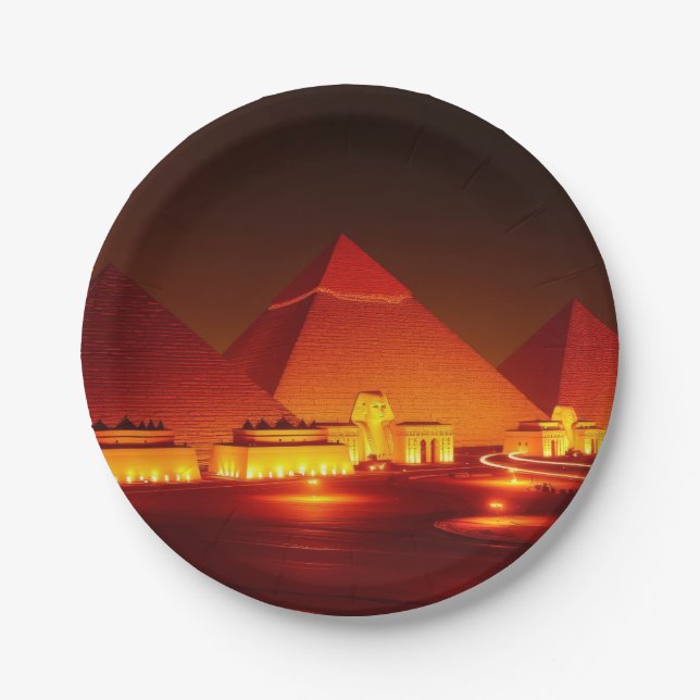 Ancient Pyramids Paper Plate (Front)