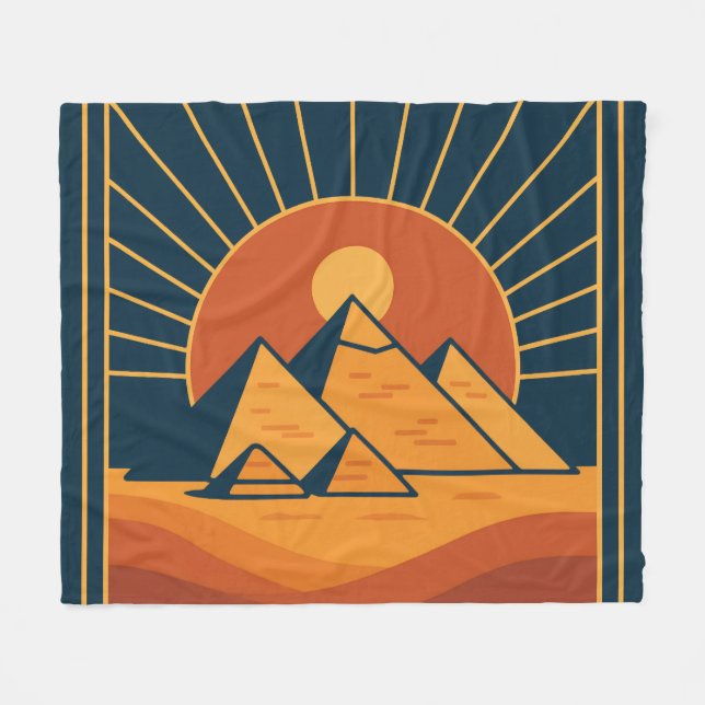 Ancient Pyramids Sacred Fleece Blanket (Front (Horizontal))