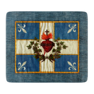 Ancient Quebec flag Chime Sacred Heart Cutting Board
