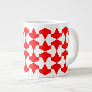 Ancient Red and White Muslim Mamluks Pattern Large Coffee Mug