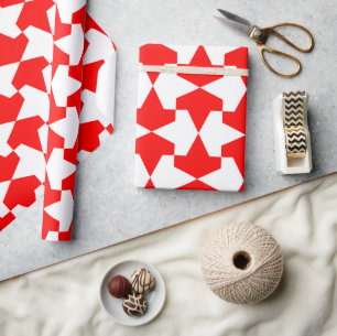 Ancient Red and White Muslim Mamluks Pattern Wrapping Paper
