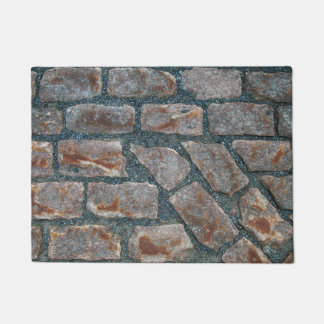 Ancient Red Brick Walkway In Old Montreal Door Mat