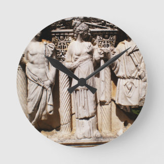 Ancient relief engravings sculptures in Turkey Round Clock