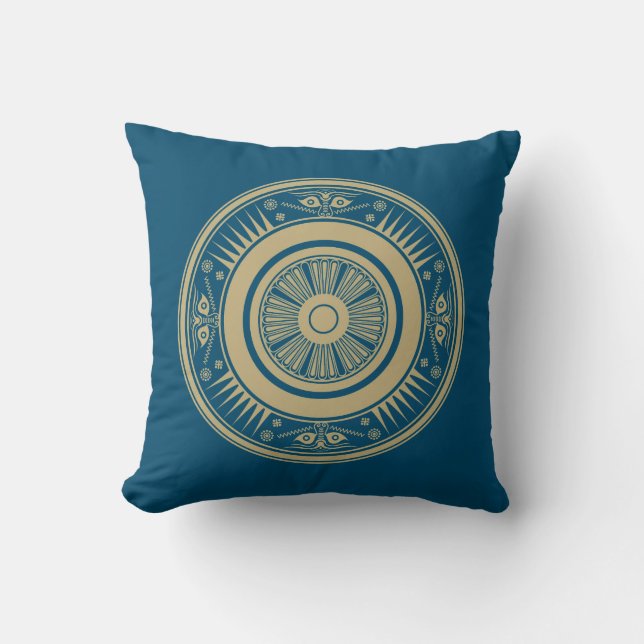 Ancient Rhodes Azure Solstice Pillow (Front)
