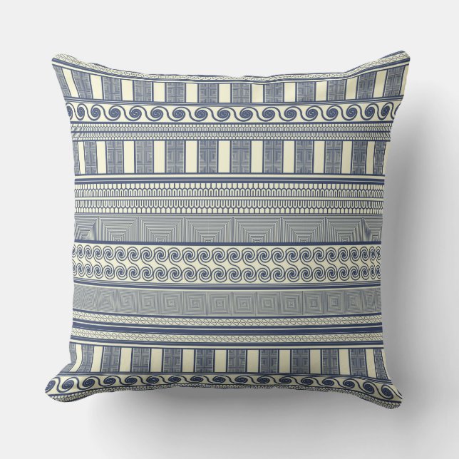 Ancient Rhodes Geometrical Ornament Cushion (Front)