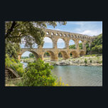 Ancient Roman Aqueduct Poster<br><div class="desc">France,  Nimes,  the Pont du Gard is an ancient Roman aqueduct bridge that crosses the Gardon River. It is made of limestone between 40-60 AD. | Emily Wilson / DanitaDelimont.com</div>