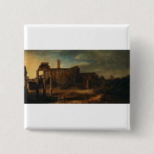 Ancient Roman architecture Roman Ruins 15 Cm Square Badge