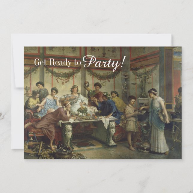 Ancient Roman Dinner Party Feast Invitation (Front)