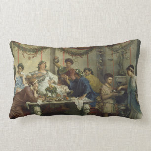 Ancient Roman Dinner Party Feast Lumbar Cushion