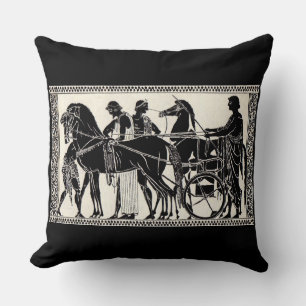 ancient Roman men and horses print Cushion