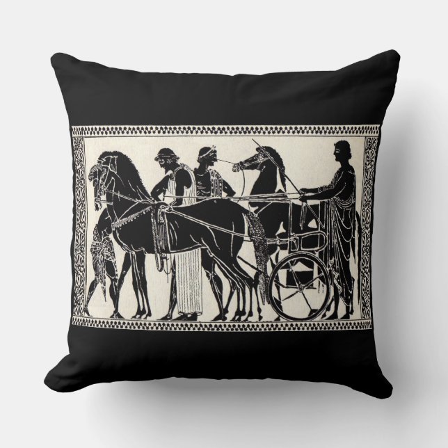 ancient Roman men and horses print Cushion (Front)