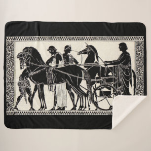 ancient Roman men and horses print Sherpa Blanket
