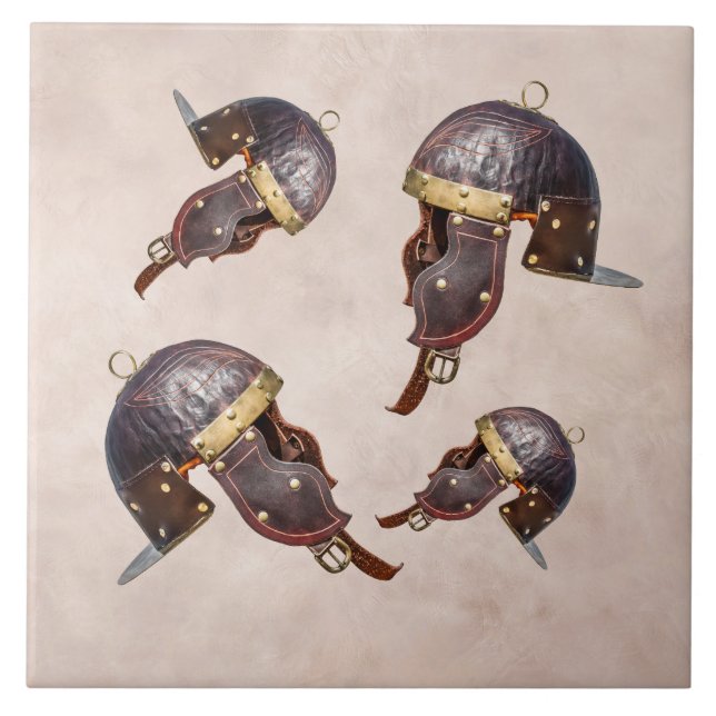 Ancient Roman military helmet Ceramic Tile (Front)
