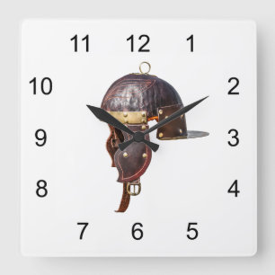 Ancient Roman military helmet Square Wall Clock