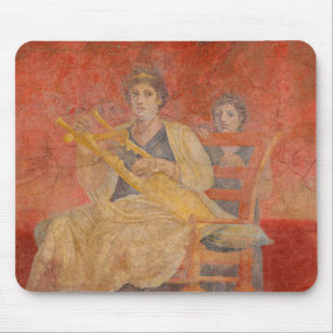 Ancient Roman Pompeii Neighbour Fresco Musician Ar Mouse Pad
